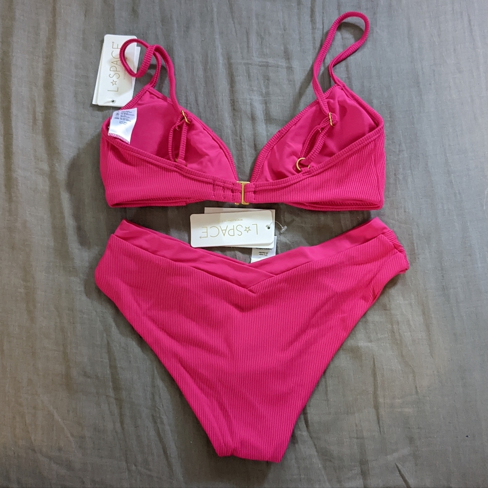L*Space Helena Pratt Bikini Set Bougainvillea - Picture 3 of 8